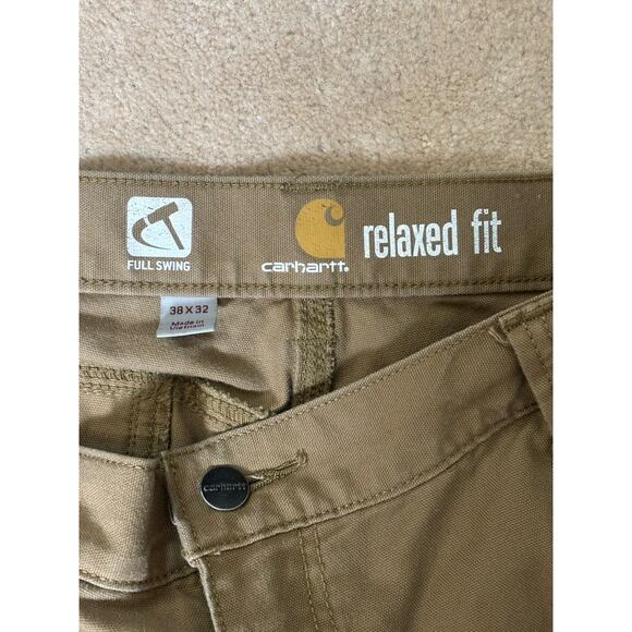 Carhartt Rugged Full Swing Relaxed Fit Dungarees Work Pants for Men, Size 36/32 - Picture 2 of 4